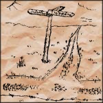 Drawing of a signpost on a way crossing