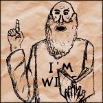 Drawing of a wise man talking